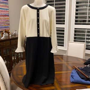 Black and White Dress with pearl buttons